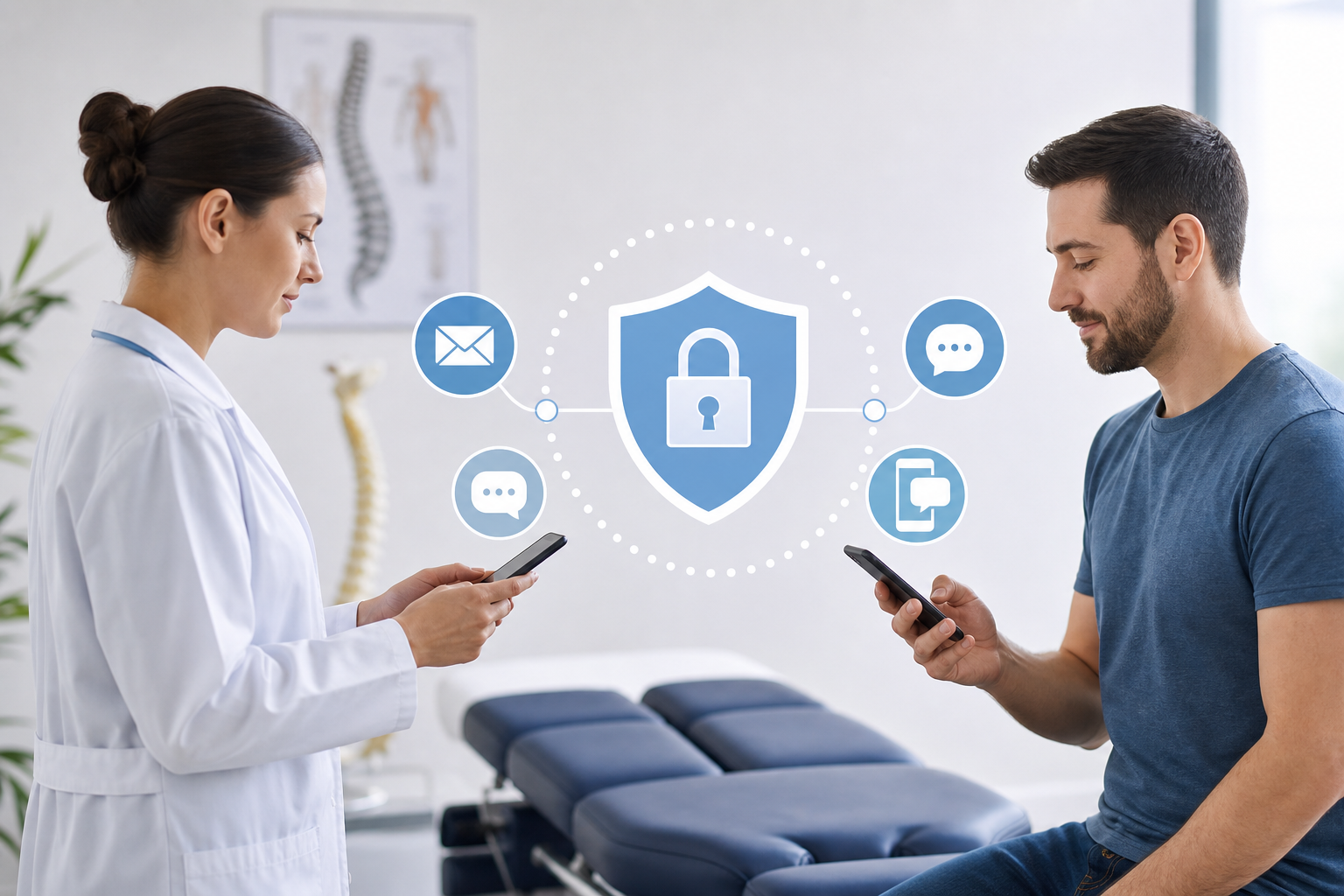 Reglas de la HIPAA para correos electrónicos y textos enviados a pacientes quiroprácticos