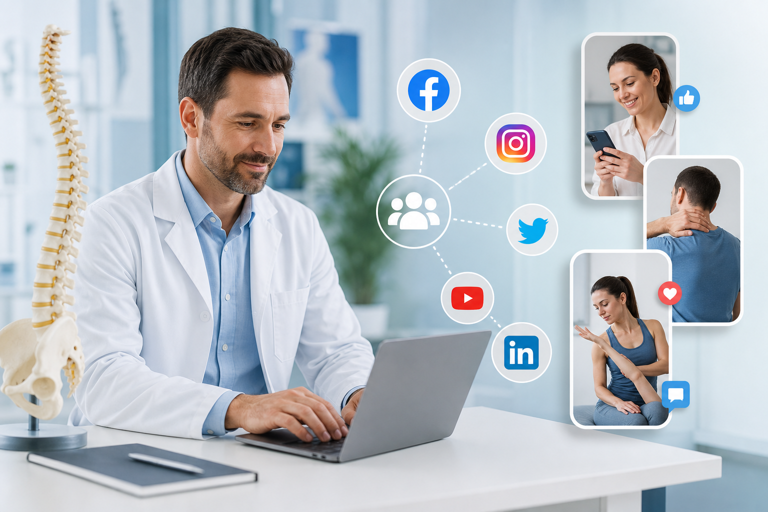 Manténgase en contacto con pacientes en las mejores redes sociales para SEO