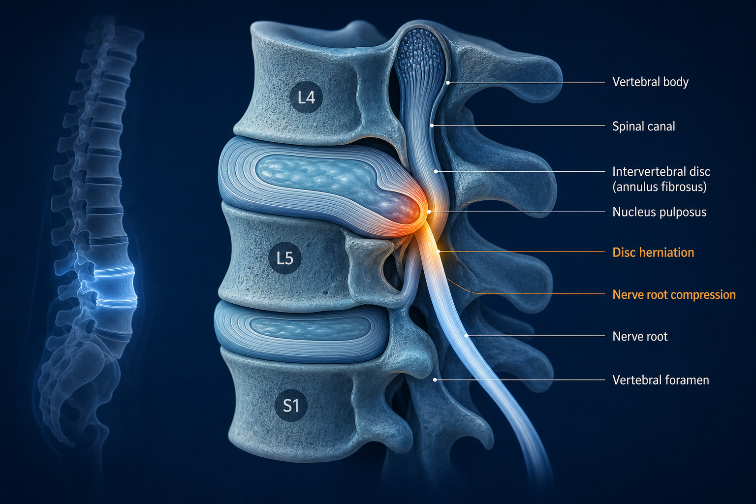Comprender los trastornos del disco lumbar: síntomas, causas y opciones de tratamiento conservador